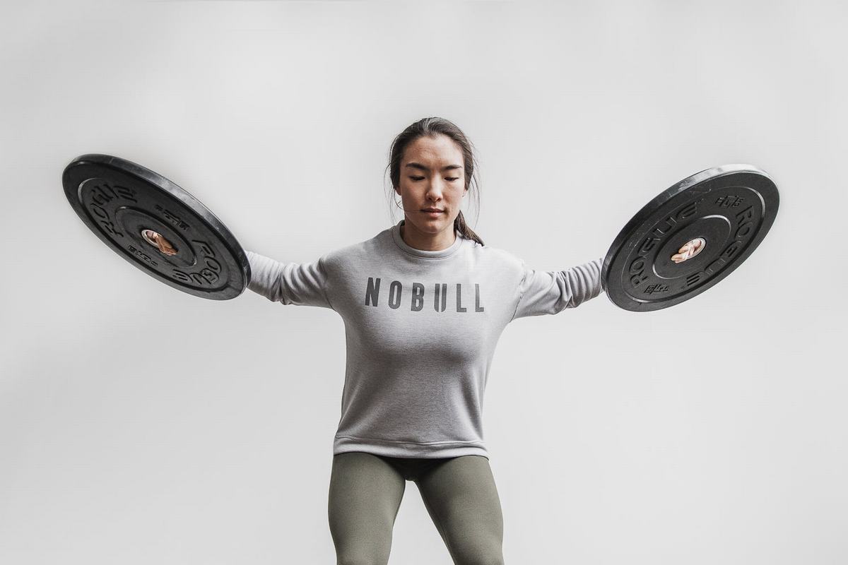 Nobull Crew Women's Sweatshirts Light Grey | Australia (DH5810)